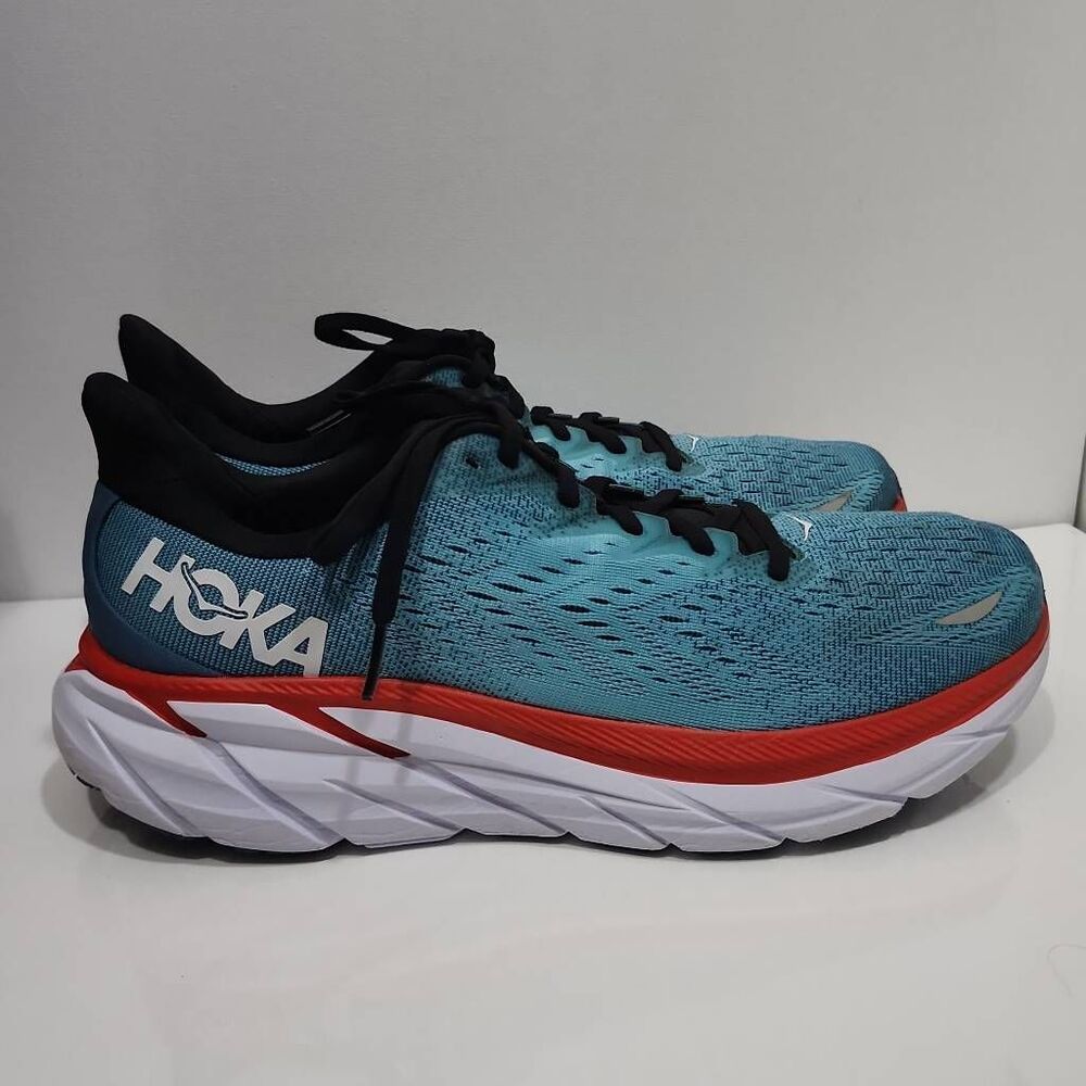 Hoka One One Clifton 8 Sneakers Teal/Aquarelle 9.5D Men's